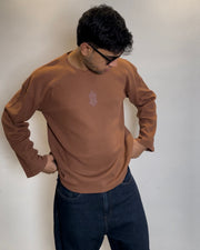 Waffle Knit Tee- Brown